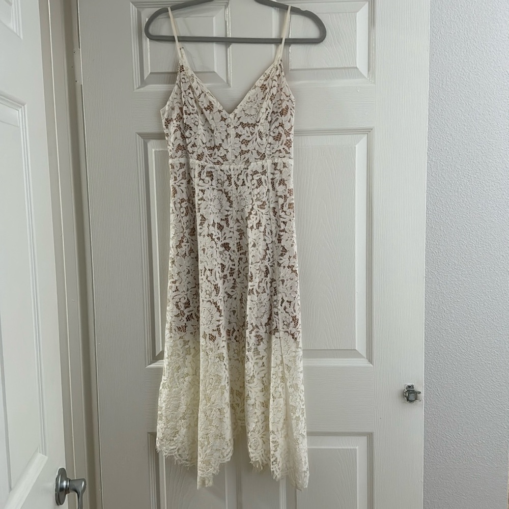 Lulus white floral lace dress